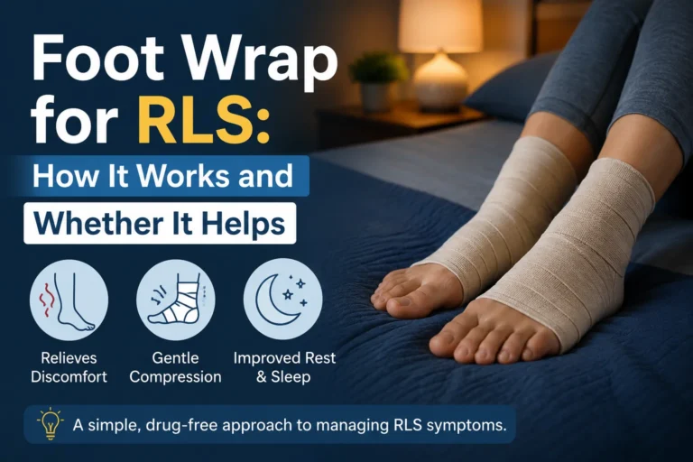 Foot Wrap for RLS showing how a foot wrap may help relieve restless legs syndrome discomfort