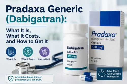 Pradaxa generic dabigatran medication guide showing cost and access information