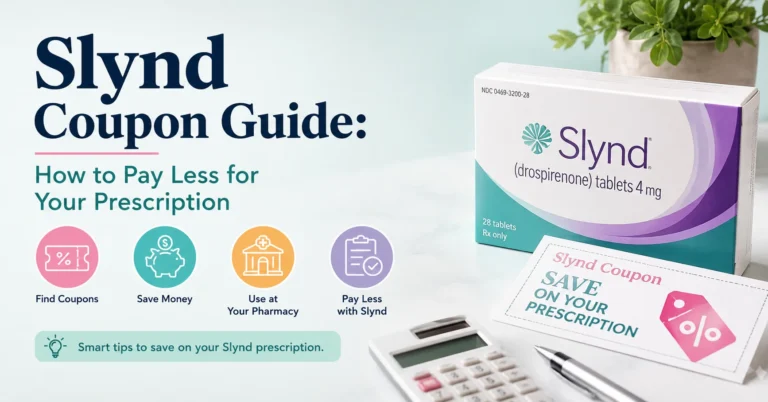 Slynd coupon guide showing ways to save money on a Slynd prescription