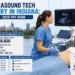 Ultrasound Tech Salary Indiana 2026 pay guide showing a sonographer performing an ultrasound examination.