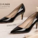 Donald Pliner women's Kimbra square-toe patent leather pumps in glossy black