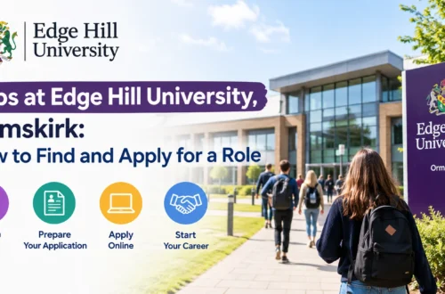 obs at Edge Hill University Ormskirk campus with students exploring career opportunities and application steps.