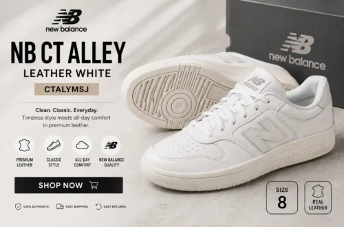 CTALYMSJ NB CT Alley Leather White sneakers with a clean classic design