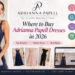 Adrianna Papell dresses in elegant styles, featuring sophisticated evening gowns and special-occasion fashion for 2026.