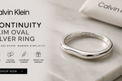 Calvin Klein women's continuity slim oval silver ring with polished finish