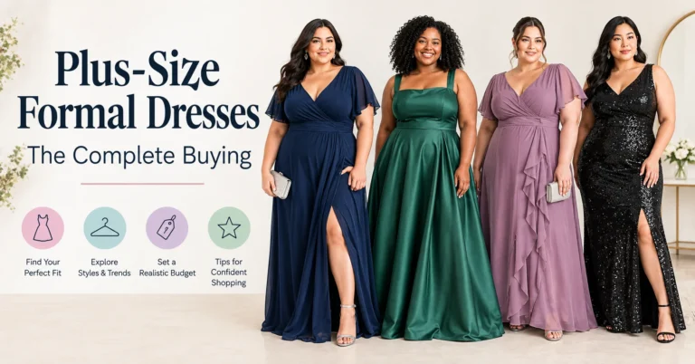 Plus-size formal dresses in elegant styles for a polished and flattering special-occasion look.